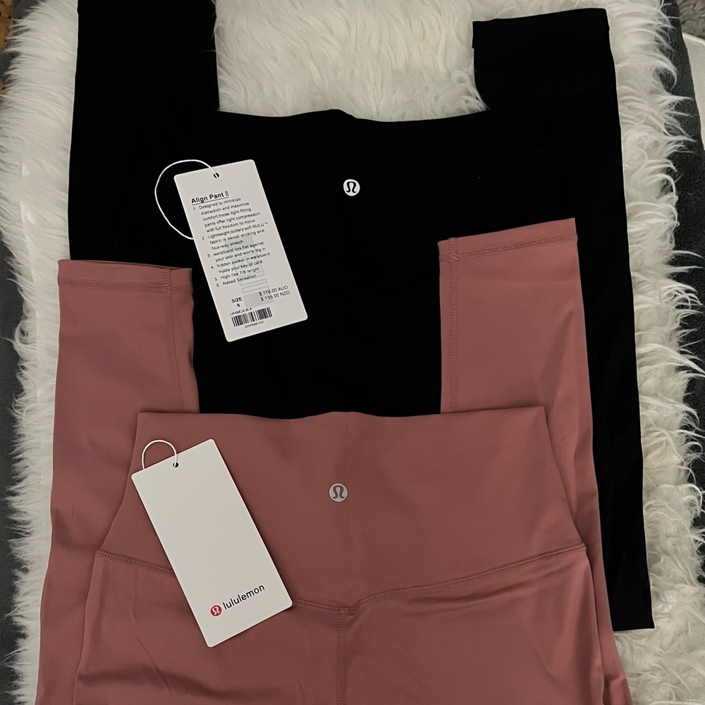 Like BRAND NEW 💕 (2) Pr Lululemon Align High Waisted Yoga Pants Sz 6